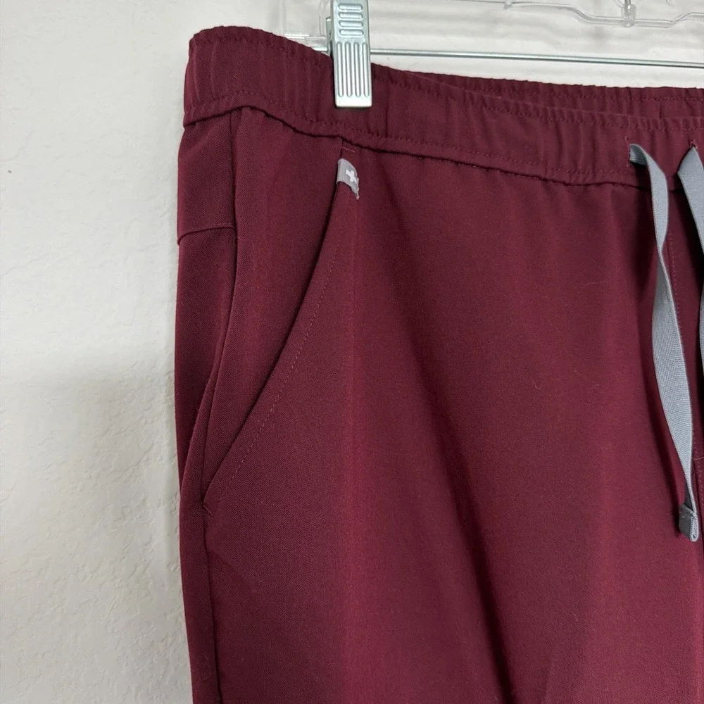 NWOT FIGS Tansen Jogger Pants Mens XL Burgundy Medical Scrub Tapered Drawstring